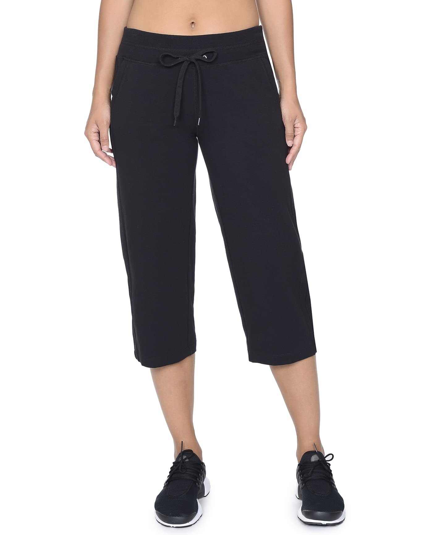 Danskin Women's Comfortable Drawcord Crop Pant for Casual Wear