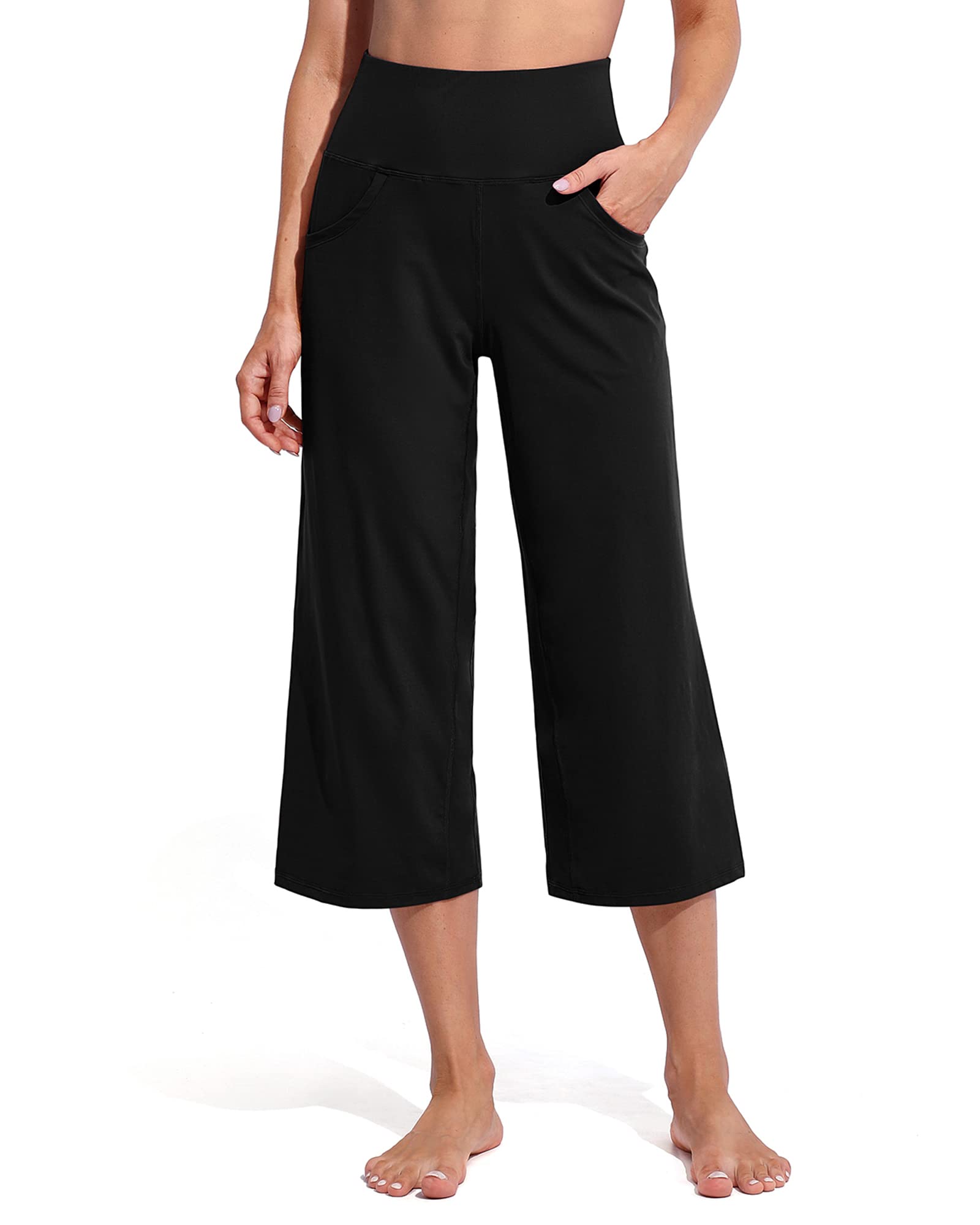 Promover Women's Wide Leg Yoga Capri Pants with Pockets - Loose Fit for Summer
| Promover Women's Wide Leg Yoga Cropped